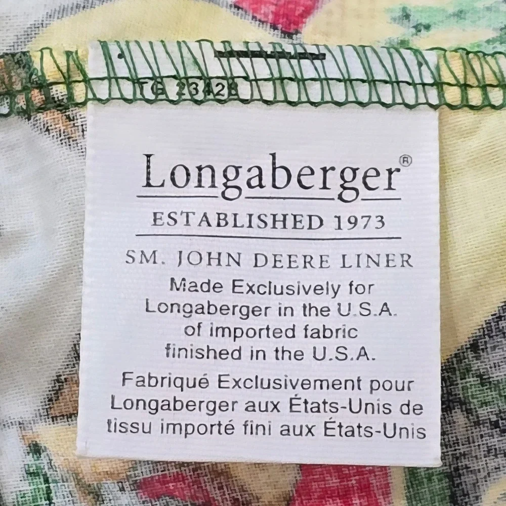 Vintage Longaberger‎ Handwoven Basket John Deere Liner 2002 Dresden Ohio USA